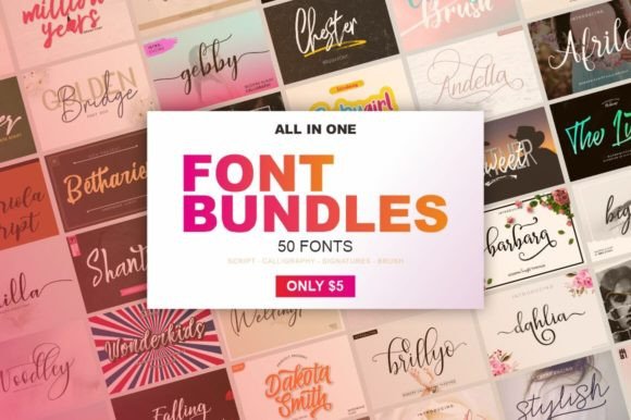 All in One Font Bundles: 50 Handwritten Styles for Every Project