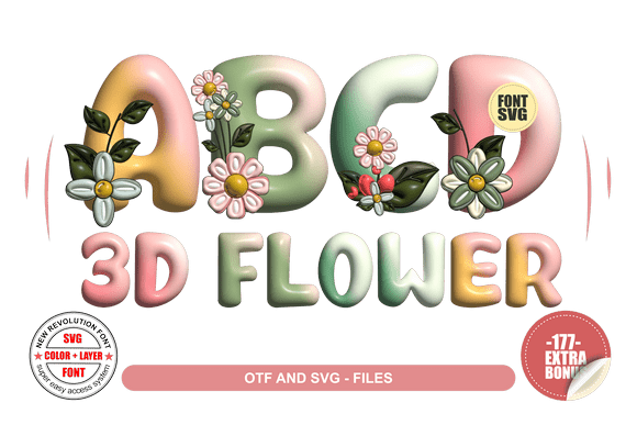 Bring Your Designs to Life with the 3D Flower Font
