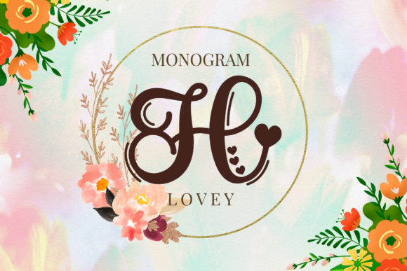 Lovey Monogram Font: Elegance Meets Handwritten Charm